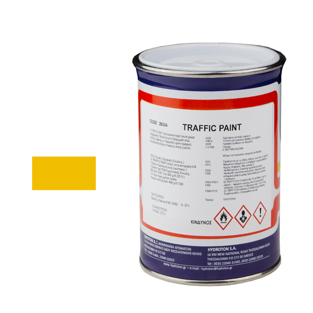 TRAFFIC PAINT ΑΚΡΥΛΙΚΟ ΧΡΩΜΑ ΔΙΑΓΡΑΜΜΙΣΗΣ ΚΙΤΡΙΝΟ 0,75lt